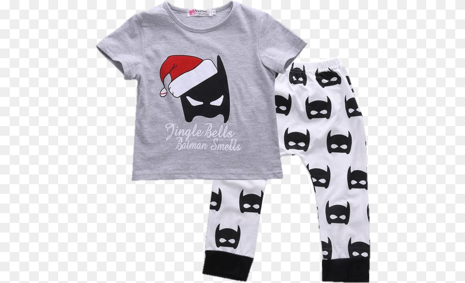 Baby Jingle Bells Batman 2pcs Set Christmas Batman Pajamas For Boys, Clothing, T-shirt Png