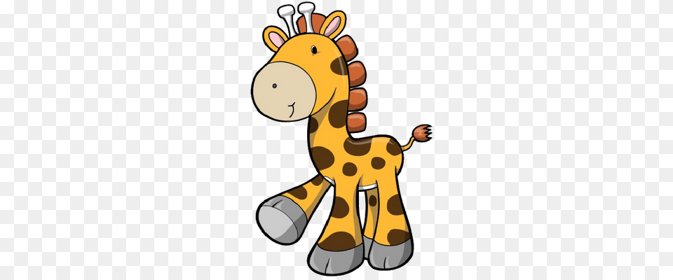 Baby Jungle Animal Clipart Group With Items, Bear, Mammal, Wildlife, Giraffe Png Image