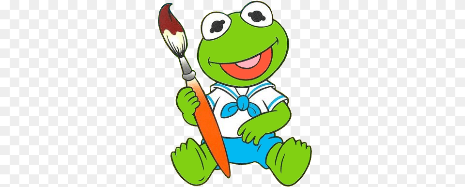 Baby Kermit As Tommy Pickles Muppet Babies Clipart, Brush, Device, Tool, Person Png