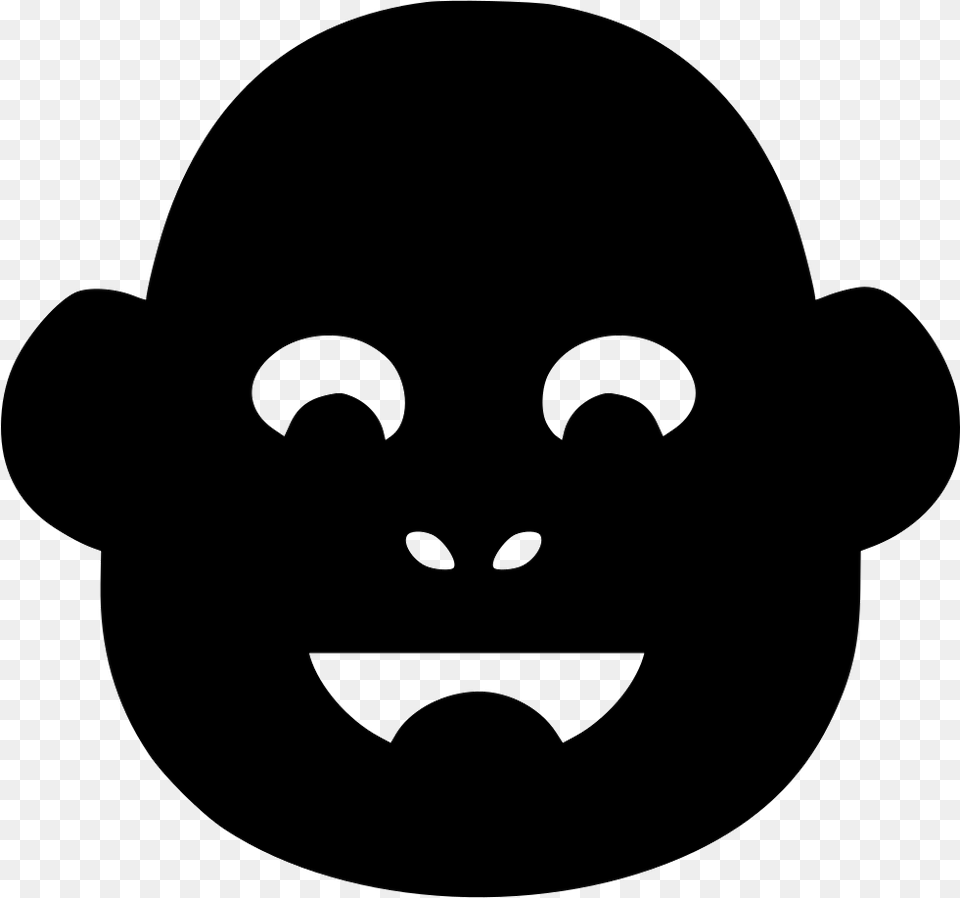Baby Kid Monkey, Stencil, Silhouette Png Image