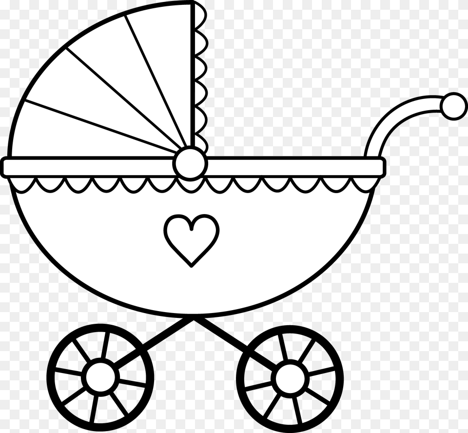 Baby Line Drawing At Getdrawings Com Free Baby Carriage Clip Art Black And White, Furniture, Wheel, Tool, Plant Png Image