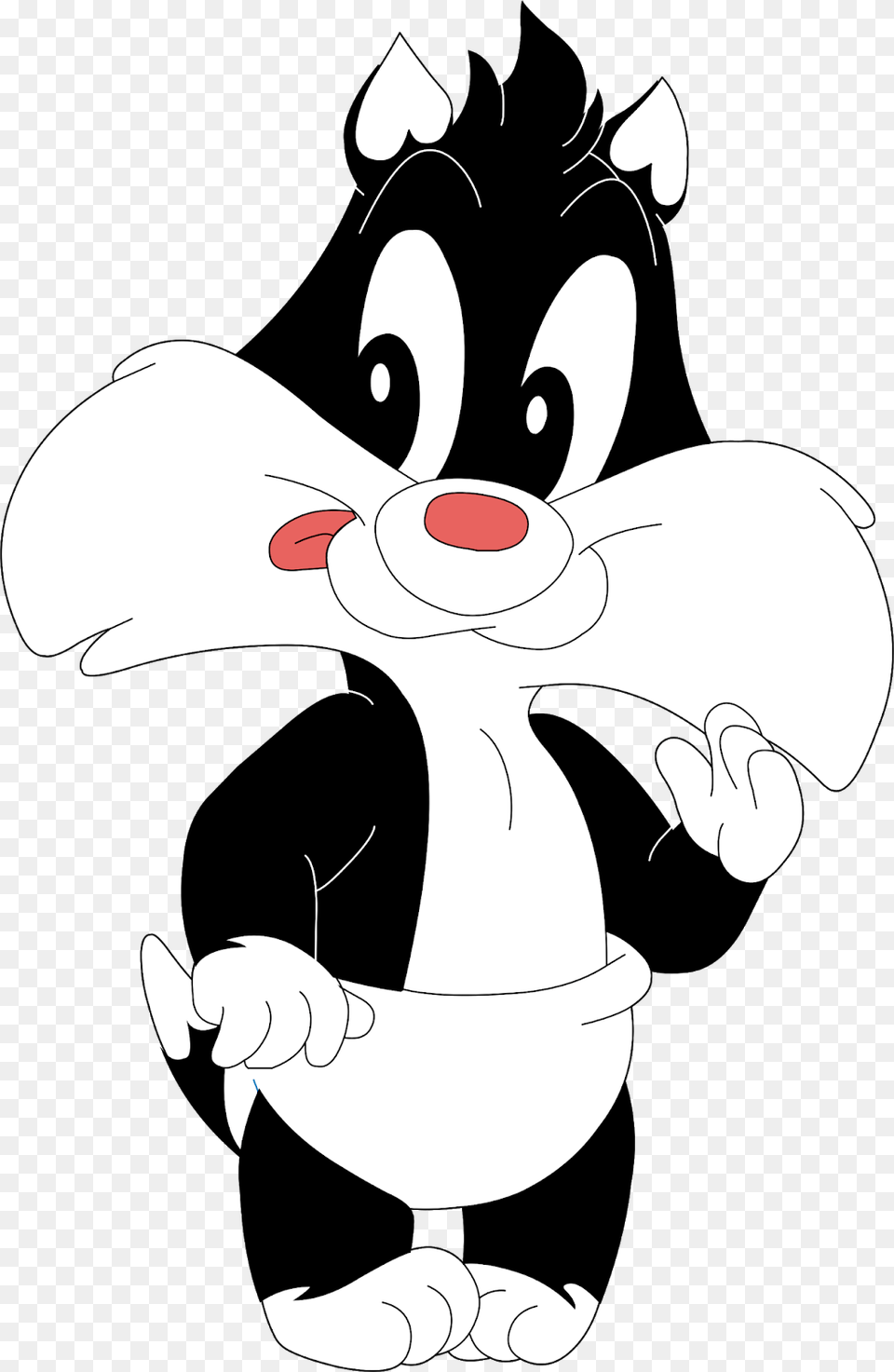Baby Looney Tunes Characters Baby Looney Tunes Cartoon Baby Looney Tunes Cat, Stencil, Person Free Png Download