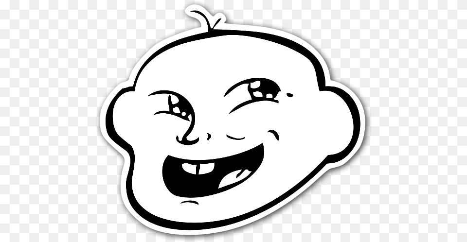 Baby Meme Sticker Evolution Of Troll Face, Stencil, Person, Head Free Png