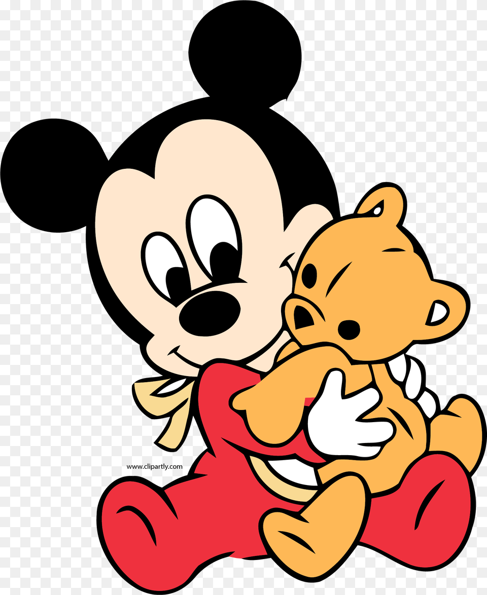 Baby Mickey Hug Toy Bear Clipart, Cartoon, Person Png Image