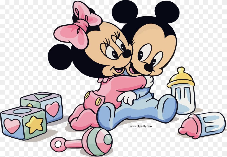 Baby Minnie And Mickey Hug Clipart Baby Mickey And Minnie Mouse, Cartoon Png Image