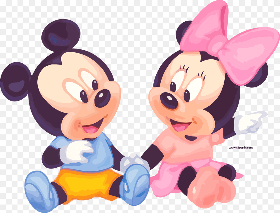 Baby Minnie And Mickey Sit Clipart Mickey And Minnie Mouse Baby, Person, Face, Head, Toy Png