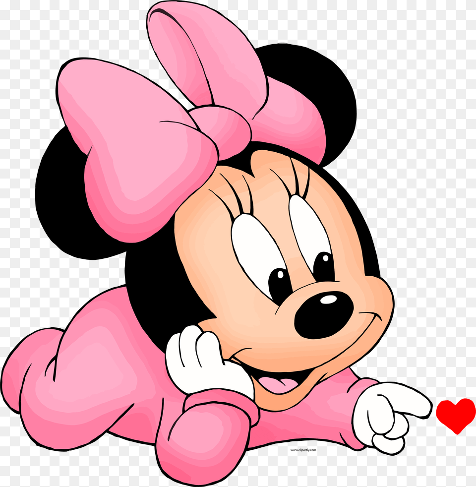 Baby Minnie Mouse Touch Heart Clipart, Cartoon Free Png Download