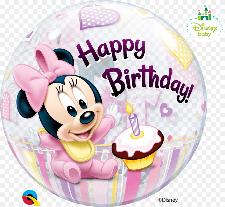 Baby Minnie Mouse Transparent Mickey Mouse Birthday Happy Birthday 1st Mickey Mouse, Balloon, People, Person, Birthday Cake Png Image