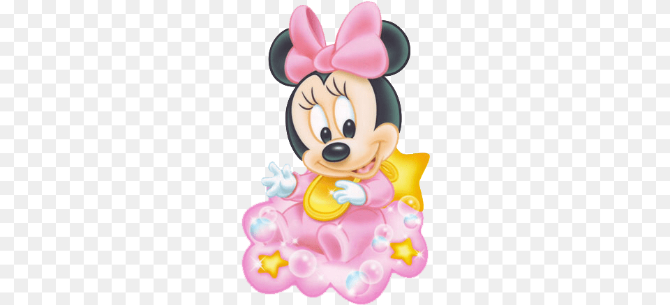 Baby Minnie Sit On Cloud Minnie E Mickey Baby, Birthday Cake, Cake, Cream, Dessert Png Image