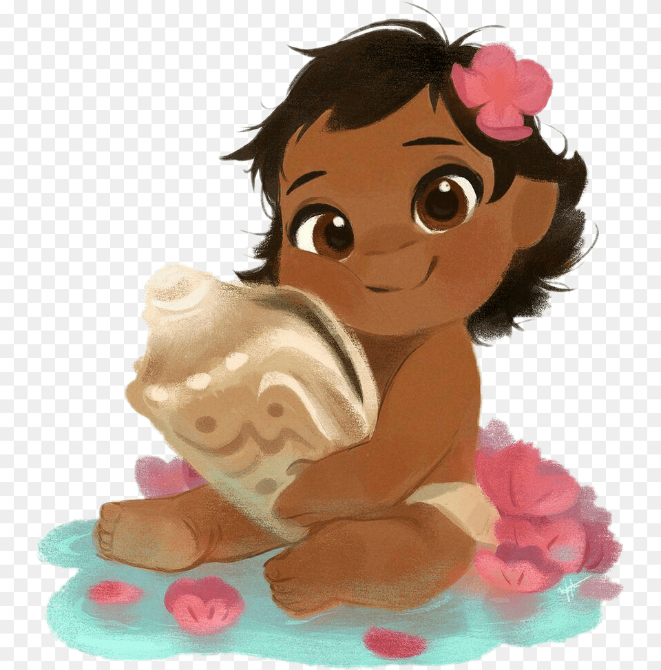 Baby Moana Sitting Down, Person, Face, Head Free Png