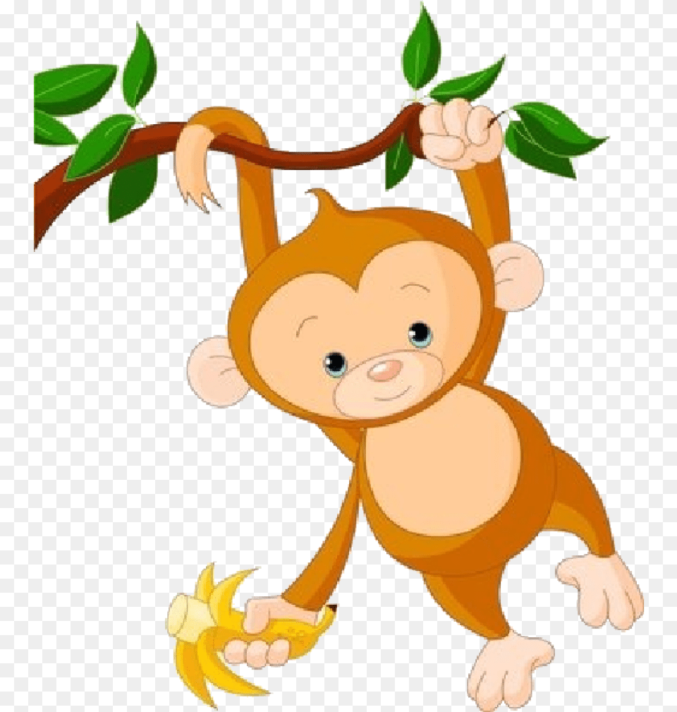 Baby Monkey Clip Art Cute Funny Cartoon Ba Monkey Clip Cartoon Monkey Clipart, Person, Animal, Mammal, Wildlife Png