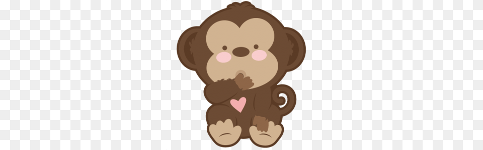 Baby Monkey Scrapbook Cute Clipart, Winter, Food, Sweets, Nature Free Png Download
