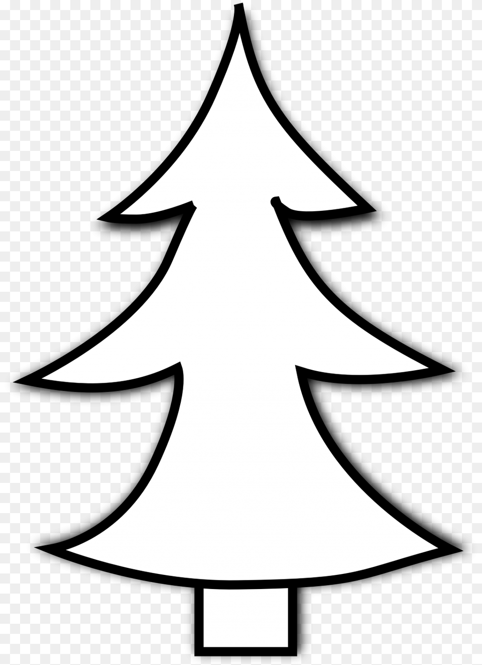 Baby Nursery Exquisite Black And White Christmas Tree Clip Art, Stencil, Silhouette Free Png Download