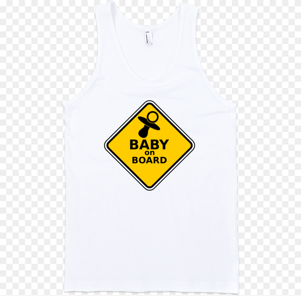 Baby On Board Fine Jersey Tank Top Unisex By Itee White Top Front Transparent Background, Sign, Symbol, Clothing, Shirt Png Image