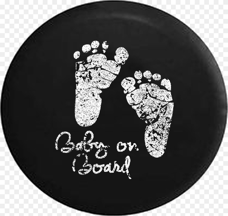 Baby On Board Foot Prints Jeep Camper Spare Tire Cover Pegatinas Coche De Bebes, Disk Free Png Download
