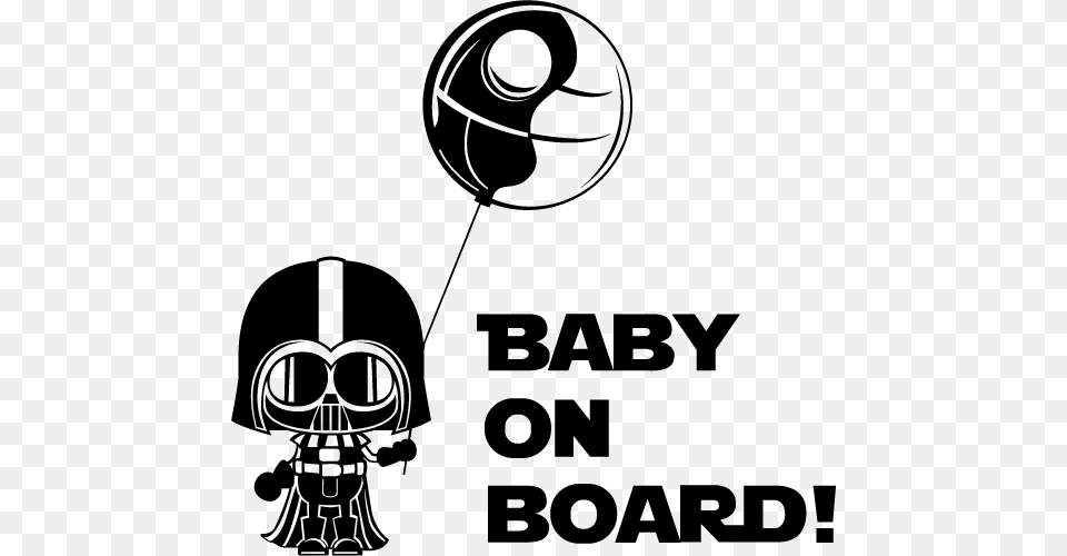 Baby On Board Starwars Inspired Decal Sticker For Car Funny Baby On Board Sticker, Stencil, Person, Head, Accessories Free Transparent Png