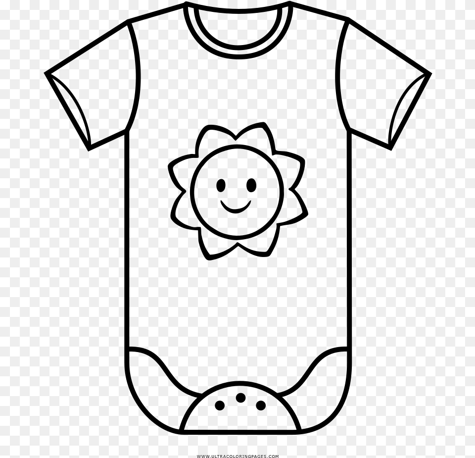 Baby Onesie Clipart Black And White Baby Bib Coloring Pages, Gray Free Transparent Png