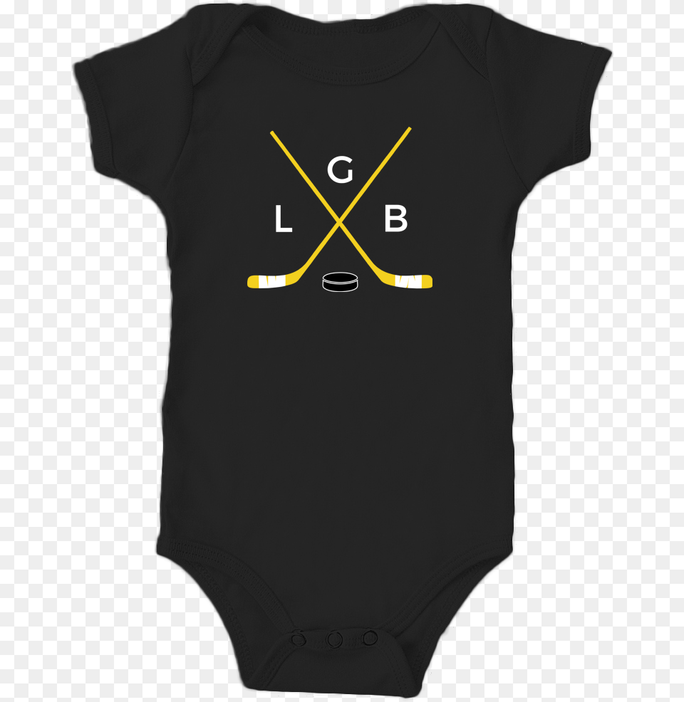 Baby Onesie Crossed Hockey Sticks Lgb Triangle, Clothing, T-shirt, Ice Hockey, Ice Hockey Puck Free Transparent Png