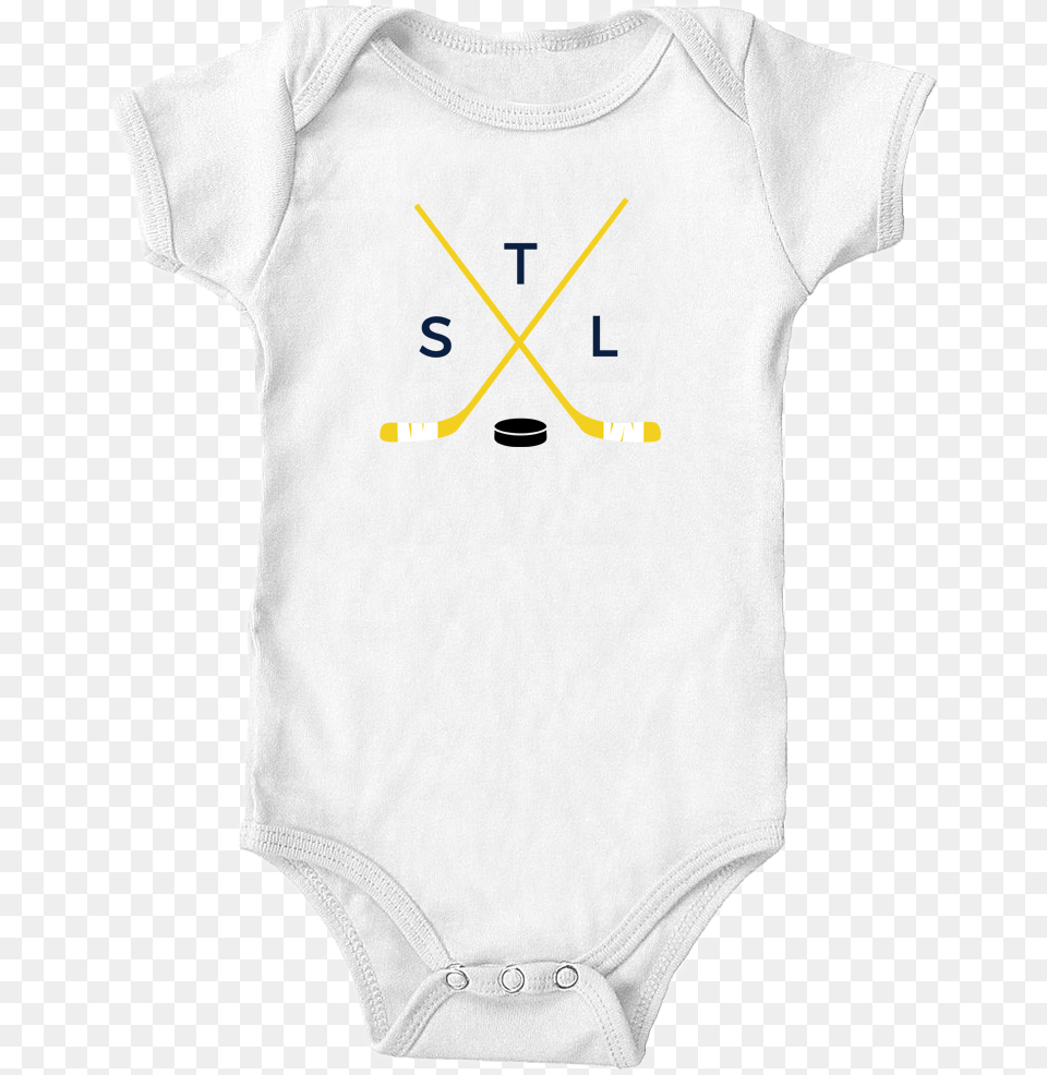 Baby Onesie Crossed Hockey Sticks Stl Crest, Clothing, T-shirt, Ice Hockey, Ice Hockey Puck Free Png Download