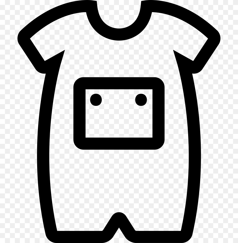 Baby Onesie With Front Pocket Outline Icon Download, Clothing, T-shirt, Shirt Png