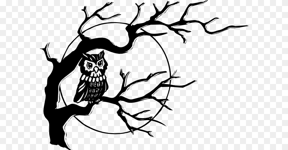 Baby Owl Clipart Black And White, Stencil, Animal, Bird, Art Png Image