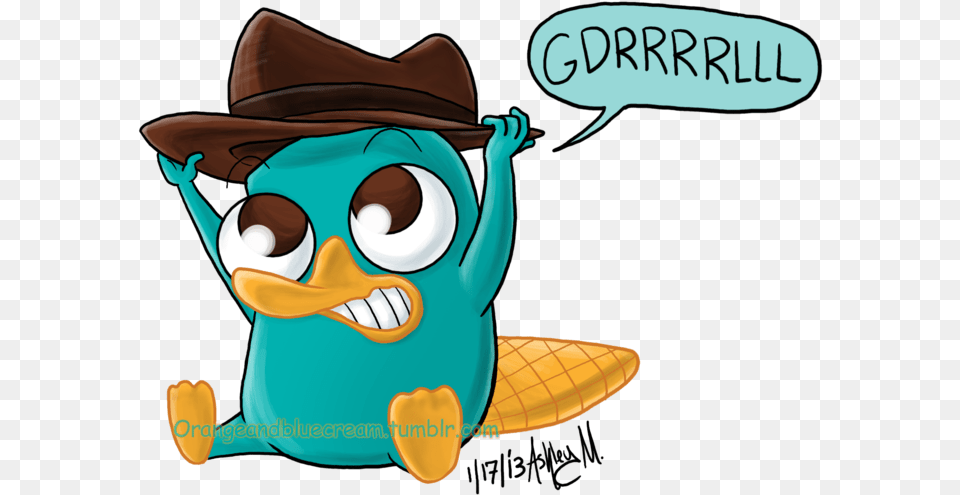 Baby Perry S First Hat By Orangebluecream D5rtzc0 Perry The Platypus Baby, Clothing, Ice Cream, Food, Dessert Png