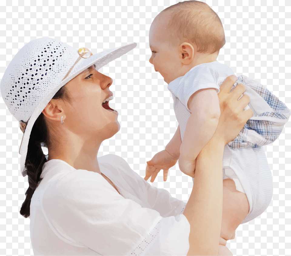 Baby Picture Mother Kiss Baby Arts, Adult, Person, Hat, Female Png Image