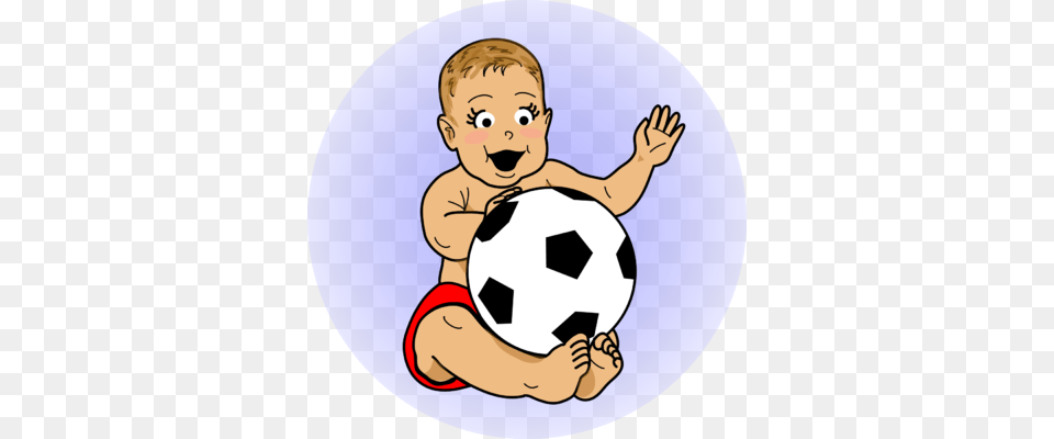 Baby Playing Image Soccer Baby Clip Art Baby With Football Clipart, Ball, Soccer Ball, Sport, Person Free Png Download