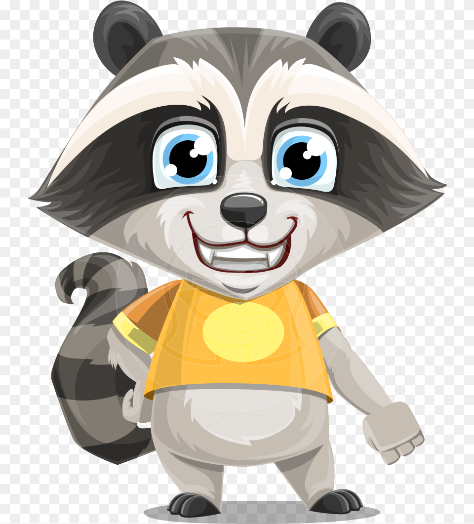 Baby Raccoon Cartoon Vector Character Aka Roony Raccoon Cartoon Character, Book, Comics, Publication, Person Free Png Download