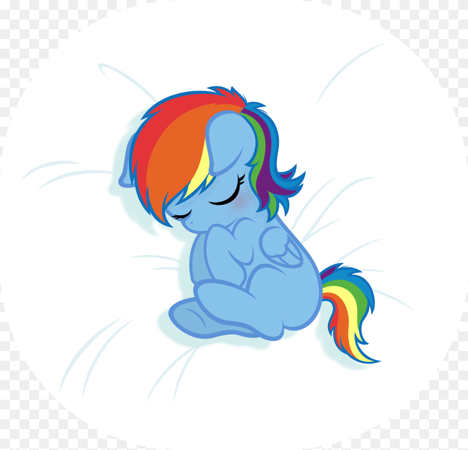 Baby Rainbow Dash Sleeping By Godoffury Illustration, Art, Graphics, Person, Outdoors Free Png Download