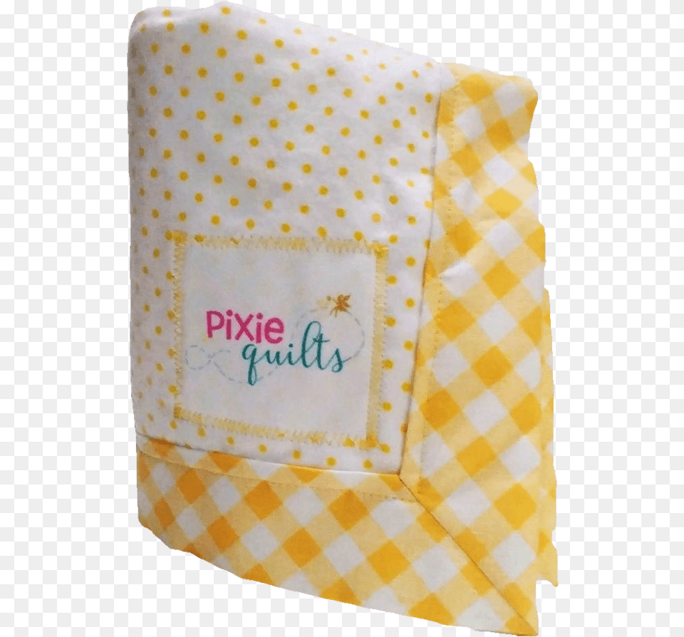 Baby Receiving Blanket Yellow Flannel Dots Gingham Patchwork, Cushion, Home Decor, Pattern, Person Free Png