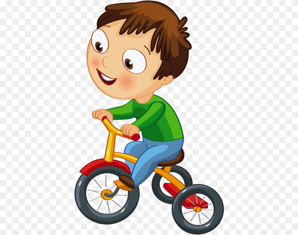 Baby Riding A Tricycle Cartoon, Vehicle, Transportation, Person, Face Free Png