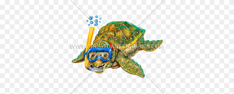Baby Sea Turtle Snorkel Production Ready Artwork For T Shirt, Animal, Reptile, Sea Life, Tortoise Free Png Download