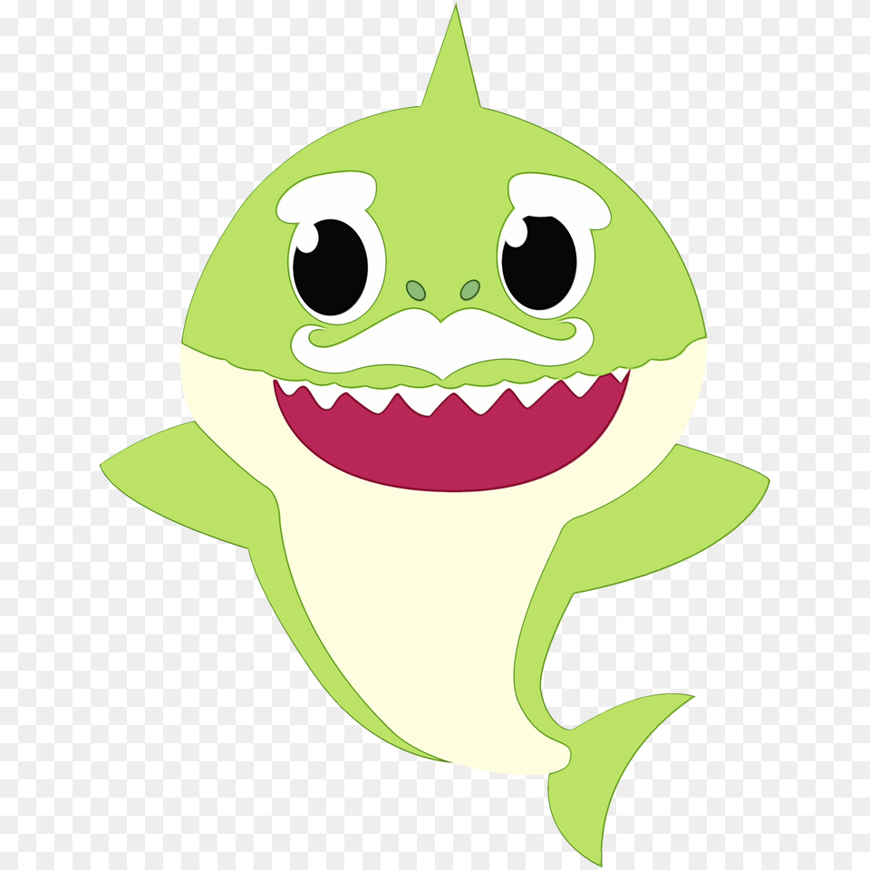 Baby Shark, Green, Animal, Fish, Sea Life Free Transparent Png