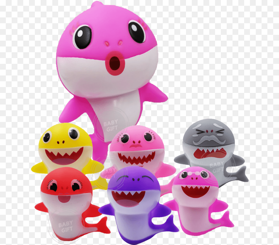 Baby Shark Birthday Cake Toppers Decorative Theme Happy, Plush, Toy Png Image