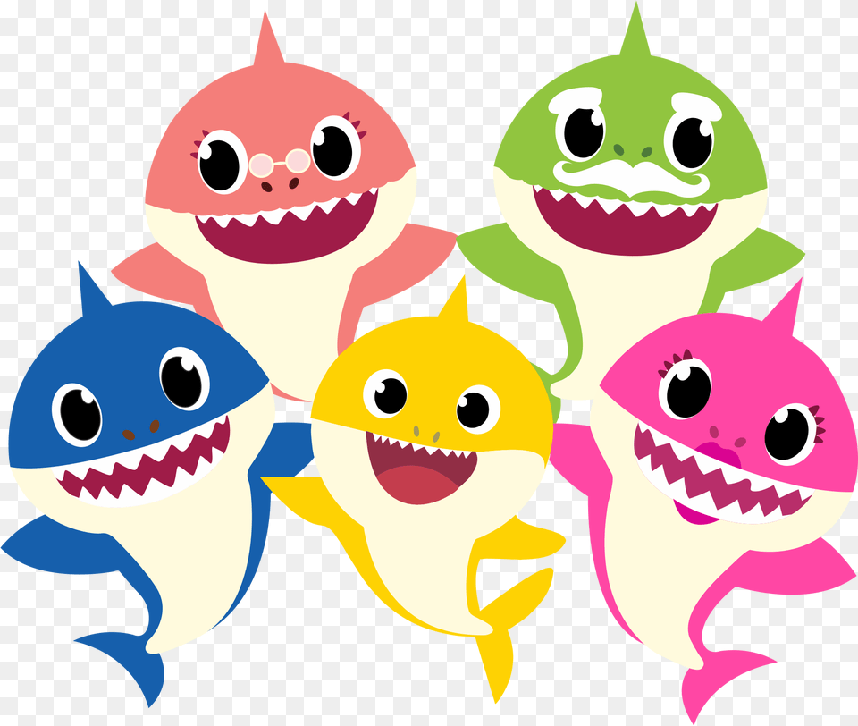 Baby Shark Family, Art, Graphics, Animal, Fish Png Image