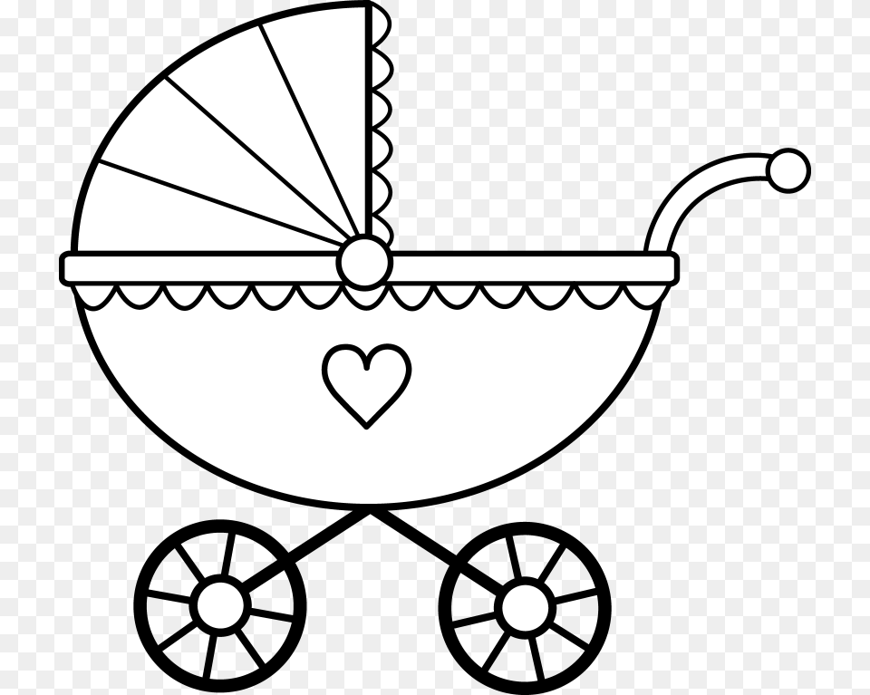 Baby Shower Black And White Clipart, Furniture, Stencil, Bed, Food Free Png