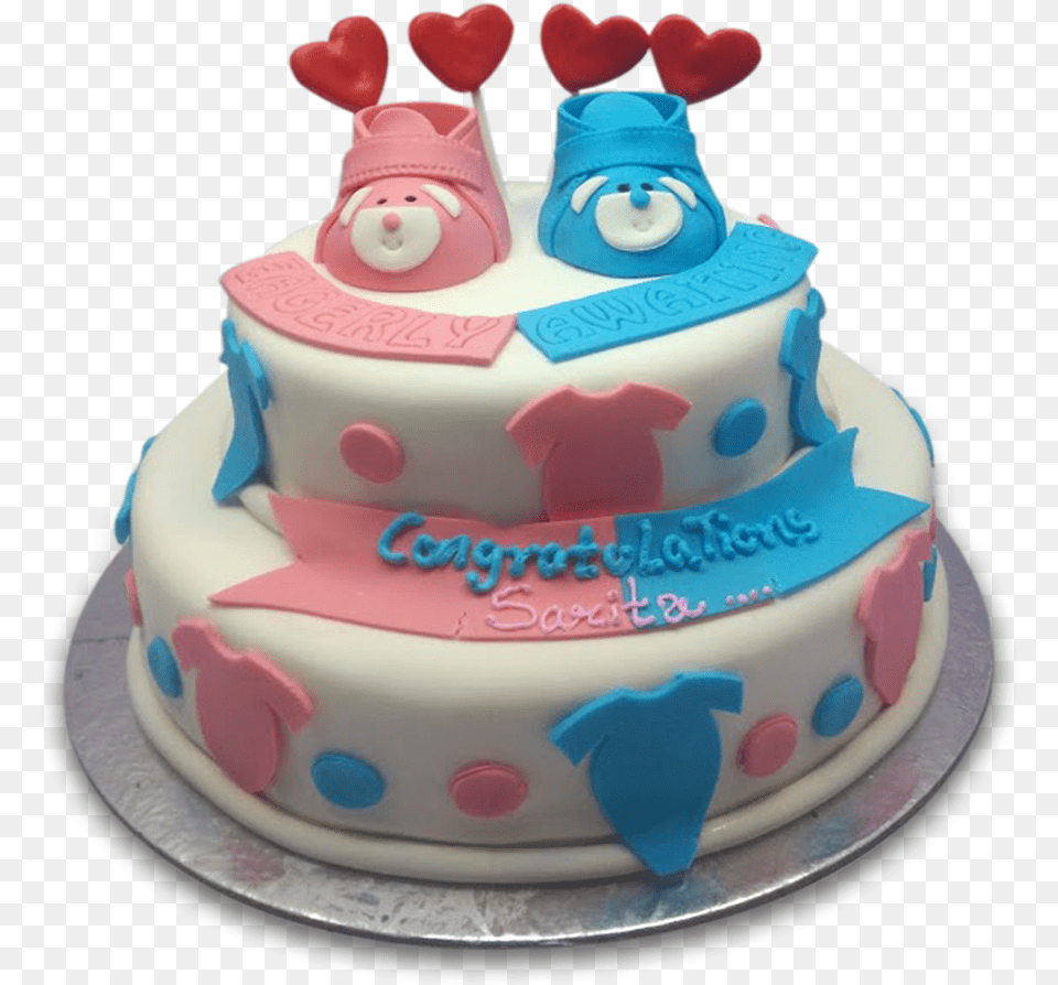 Baby Shower Double Decker Cake, Birthday Cake, Cream, Dessert, Food Free Png