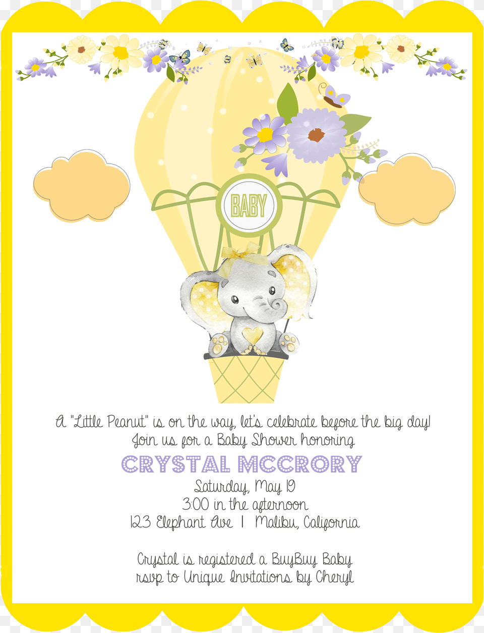 Baby Shower Elephant, Advertisement, Cream, Dessert, Food Free Png Download