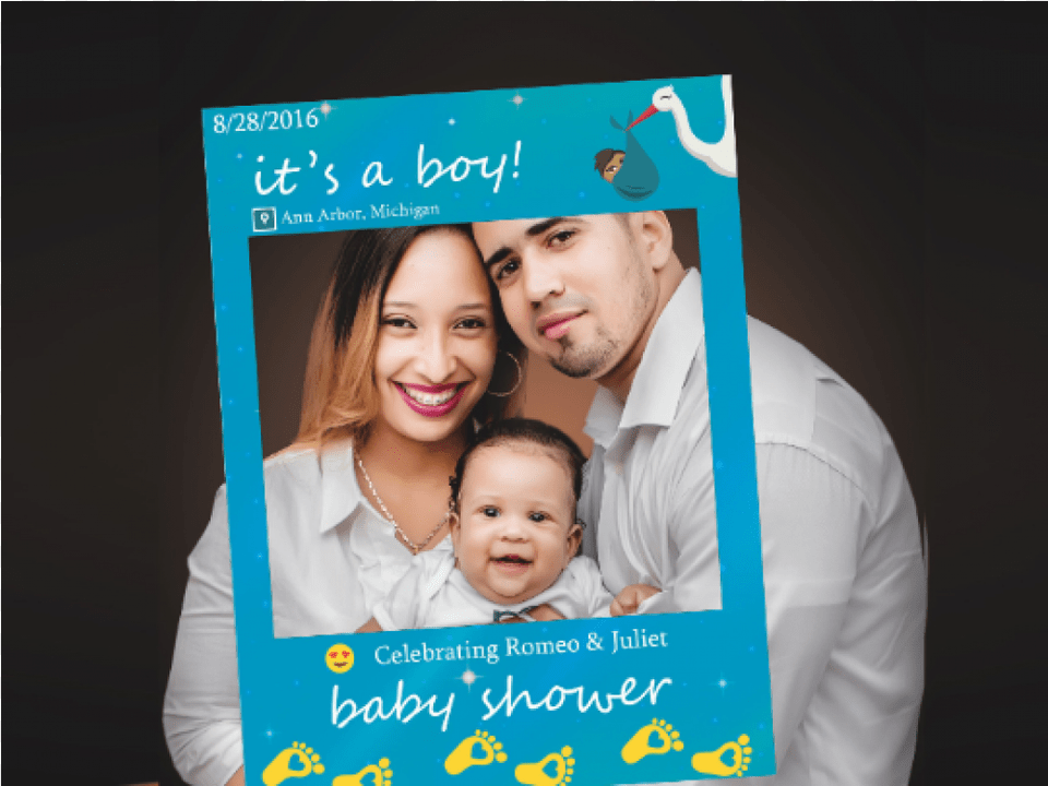 Baby Shower Frame Prop Baby Boy Customize Poster Frame Booth Selfie Photo Frames, Adult, Person, People, Woman Free Png