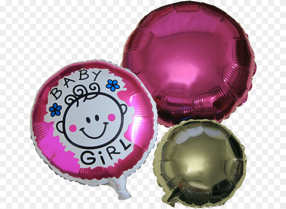 Baby Shower Girl Balloons 3 Pieces Set Balloon, Aluminium Free Png