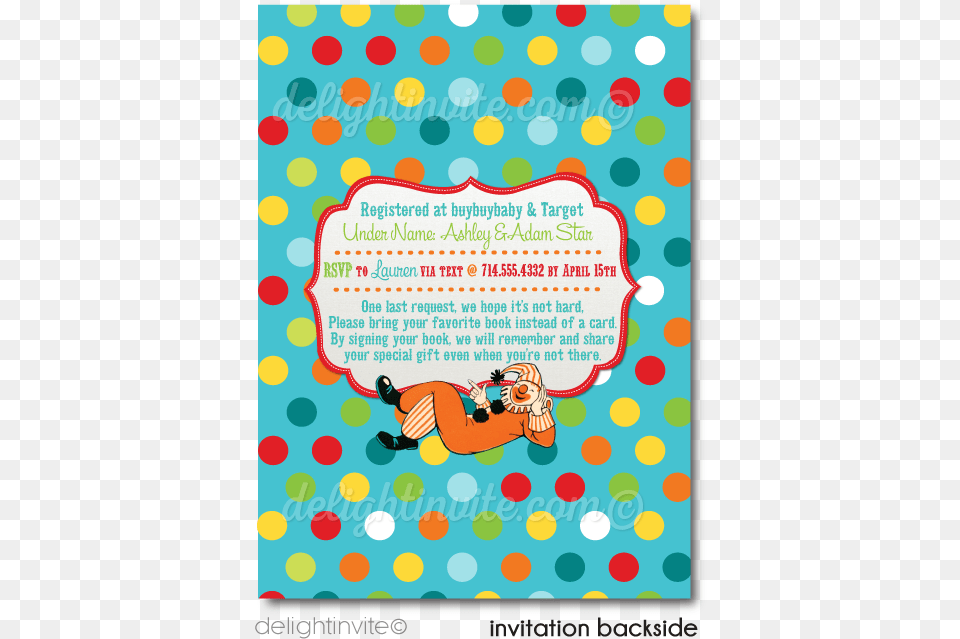 Baby Shower Invitation Circus Vintage, Pattern, Advertisement, Poster, Person Png Image