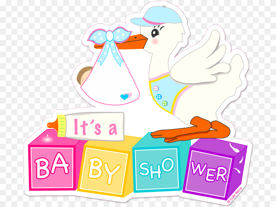 Baby Shower Stork Cute News Baby Shower Gender Neutral, Person, Face, Head Png Image