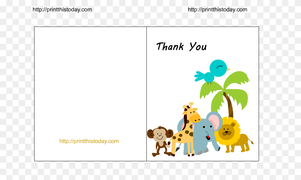Baby Shower Thank You Cards Printable Replacement, Envelope, Greeting Card, Mail, Animal Free Png Download