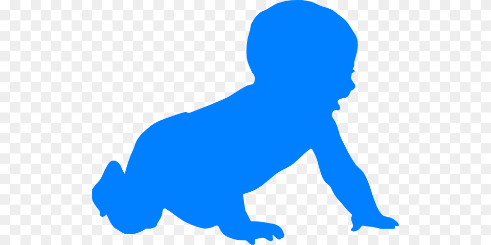 Baby Silhouette Blue Clip Art, Person, Crawling Free Png Download