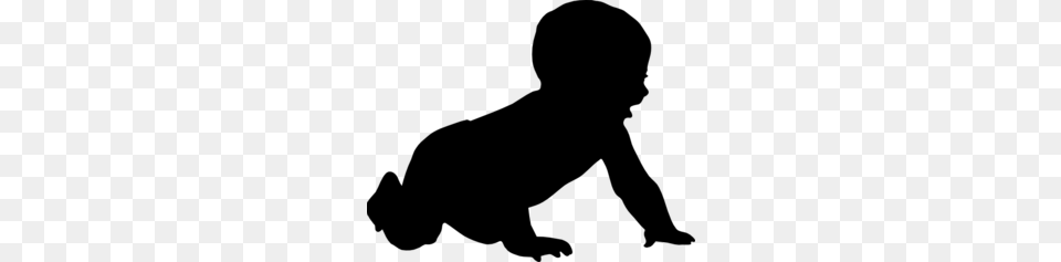 Baby Silhouette Clip Art, Gray Free Transparent Png