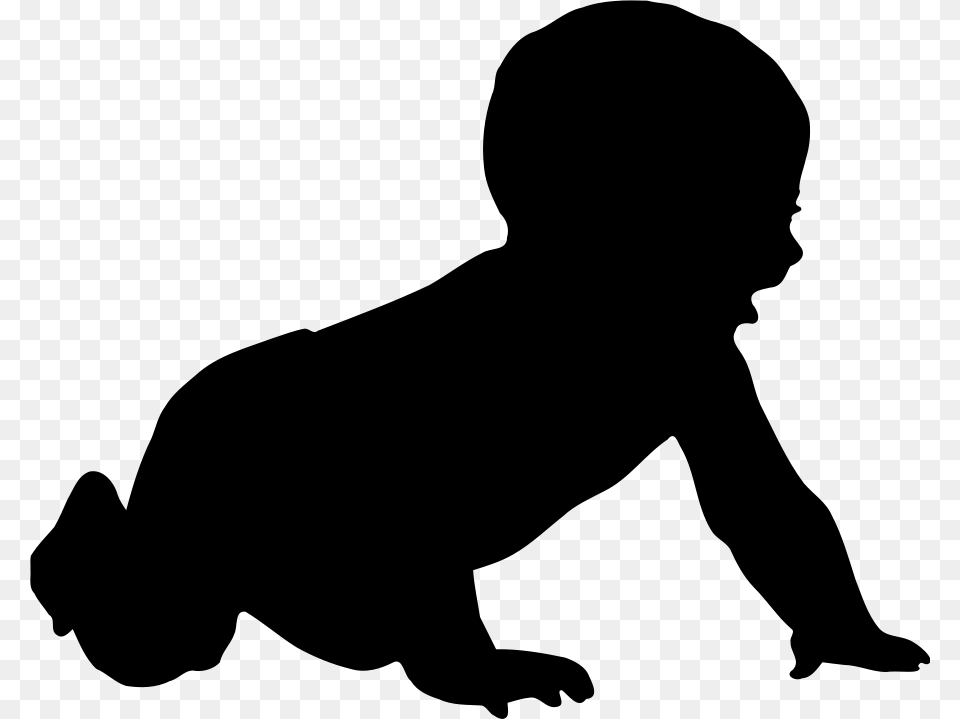 Baby Silhouette Clip Arts Download, Gray Free Transparent Png