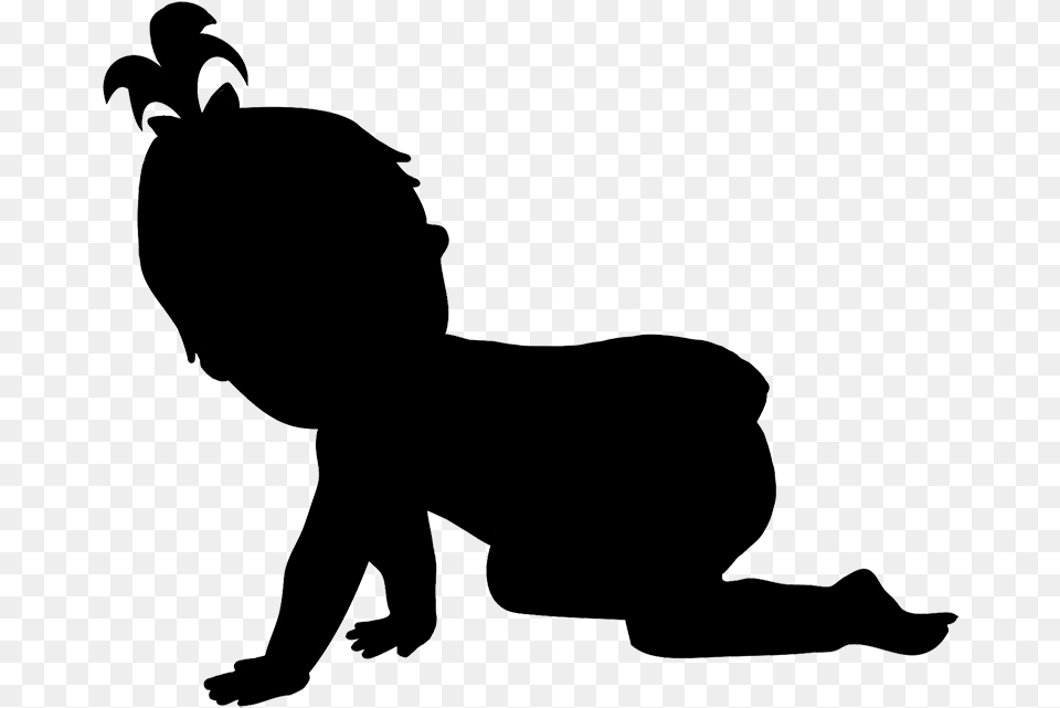 Baby Silhouette Girl Baby Girl Crawling Silhouette, Kneeling, Person Free Transparent Png