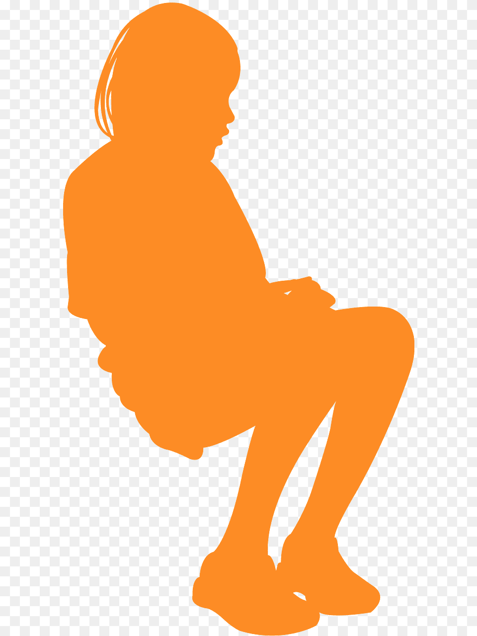 Baby Silhouette Orange, Person, Sitting, Face, Head Free Png Download