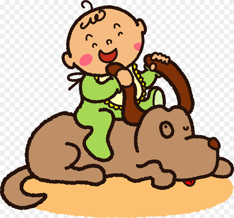 Baby Sitting On Top Of The Dog Clipart, Person, Face, Head Free Transparent Png